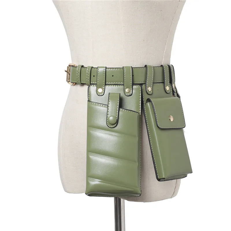 

Jiessie&Angela Fanny Pack For Women Leather Waist Bag Female Crossbody Chest Bags Small Phone Pack Girl shoulder Pouch Bag