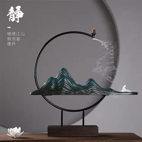Zen керамический обратный поток курильница для благовоний водопад дымовая скала