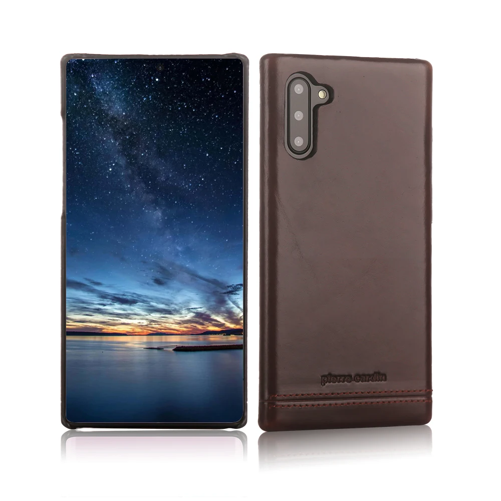Пьер кардин Горячая натуральная кожа для samsung Galaxy Note 10 Plus 5G Note10 5G чехол винтажный тонкий жесткий задняя крышка Анти осень