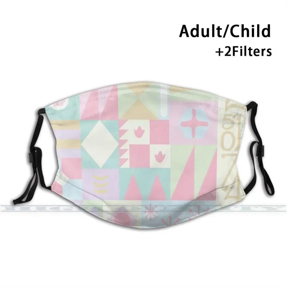 

It's A Small World Fashion Print Reusable Funny Pm2.5 Filter Mouth Face Mask Its A Small World