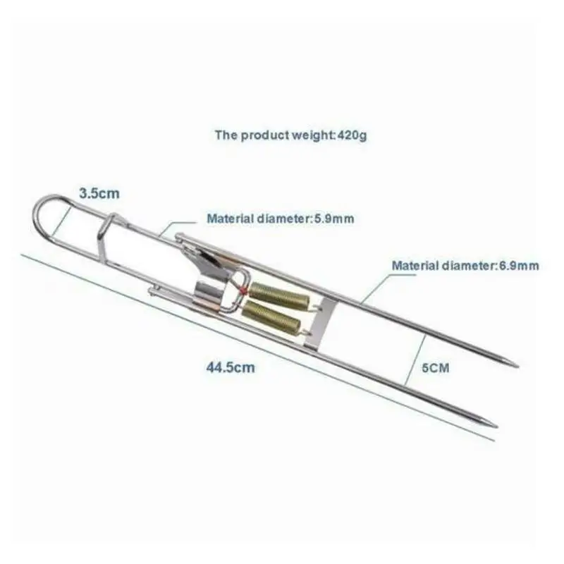Автоматическая стальная рыболовная удочка с двойной пружиной наконечник для