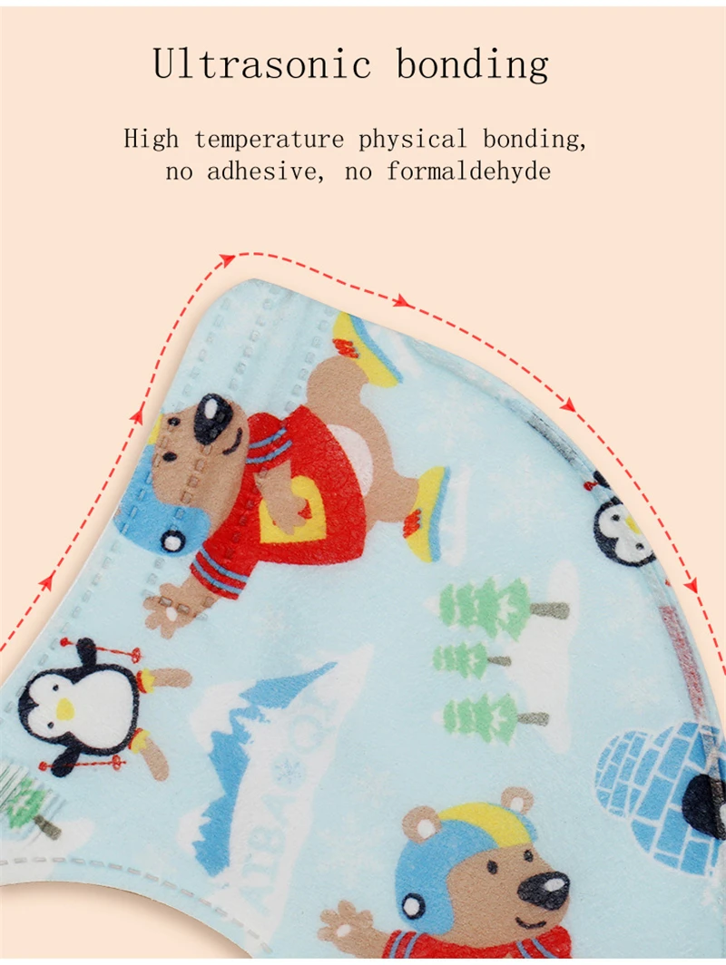 Детская разноцветная маска панда KN95 детская FFP2 для туши респиратор с фильтром