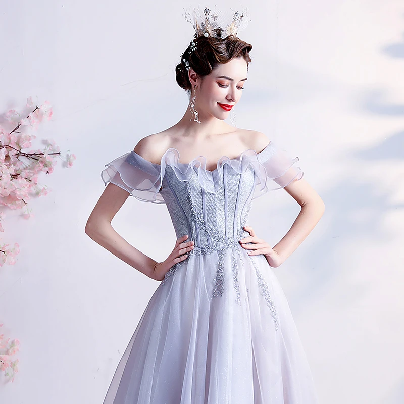 

Sequin Embroidery Crystal New For Women Elegant Date Ceremony Party Prom Gown Formal Gala Events Luxury Long Evening Dresses