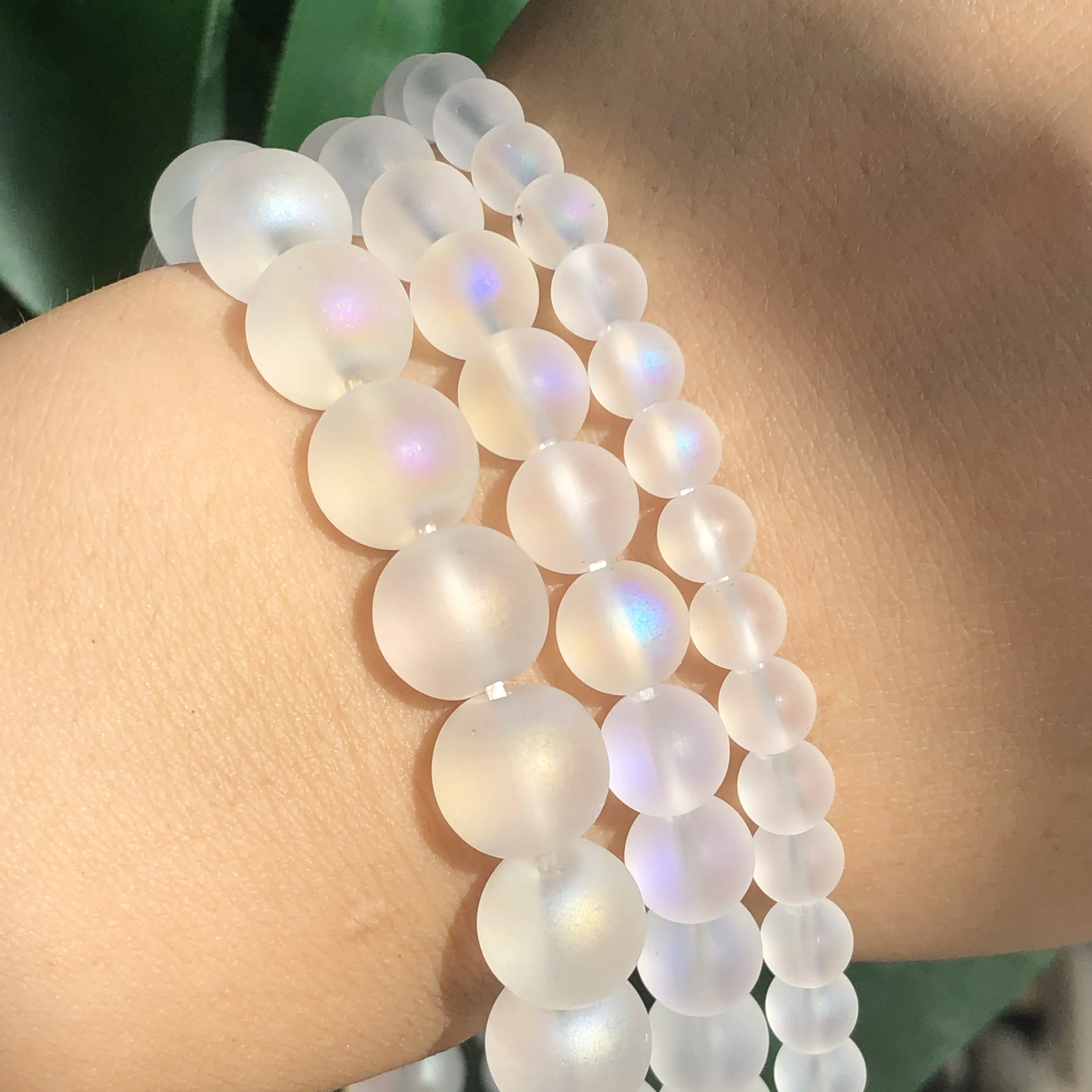 

Matte Blue Light White Crystal Glass Beads For Jewelry Making Diy Bracelet Accessories Round Spacer Beads 6/8/10mm 1 Strand