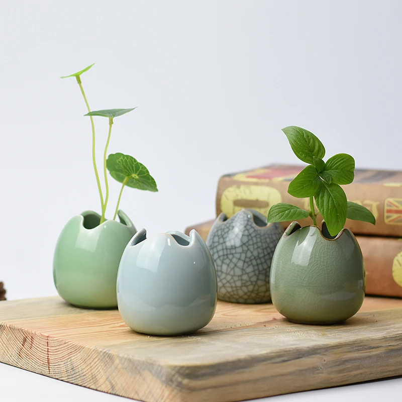 

Ceramic Vase Tea Ceremony Decoration Handicraft Ornaments Home Decoration Water Culture Green Plant Container Desktop Decoration