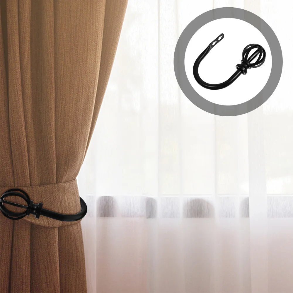 

2pcs Curtain Holdback Iron Curtain Tieback Curtain Hook Curtain Holder for Home