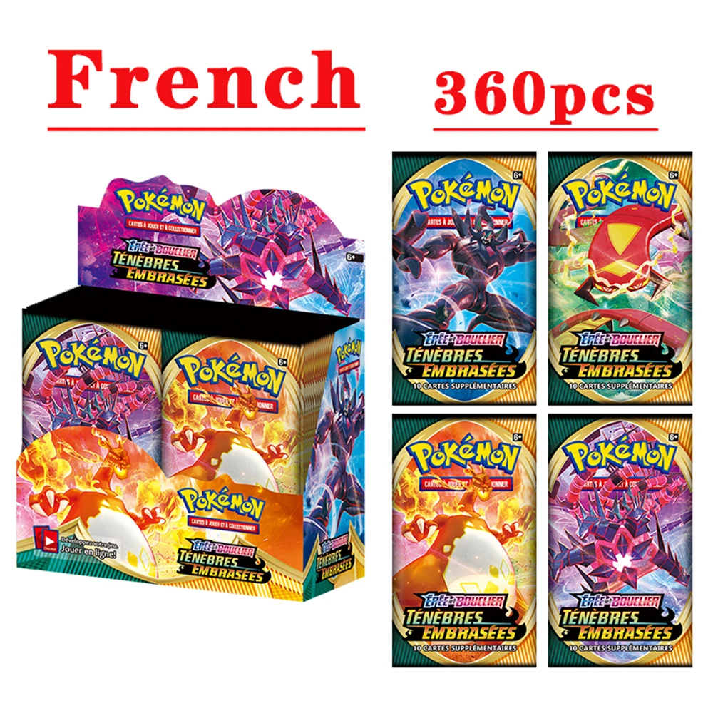 360 шт. французская версия коробка для карт Pokemon TCG: солнце и луна эволюции