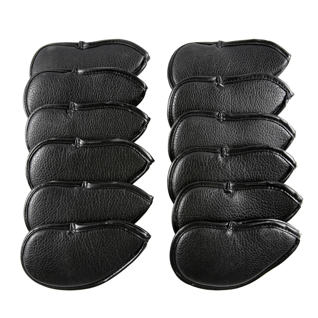 

12PCS/Set PU Leather Golf Club Cap Exquisite Protector Iron Head Cover Set Litchi Texture Golf Accessories