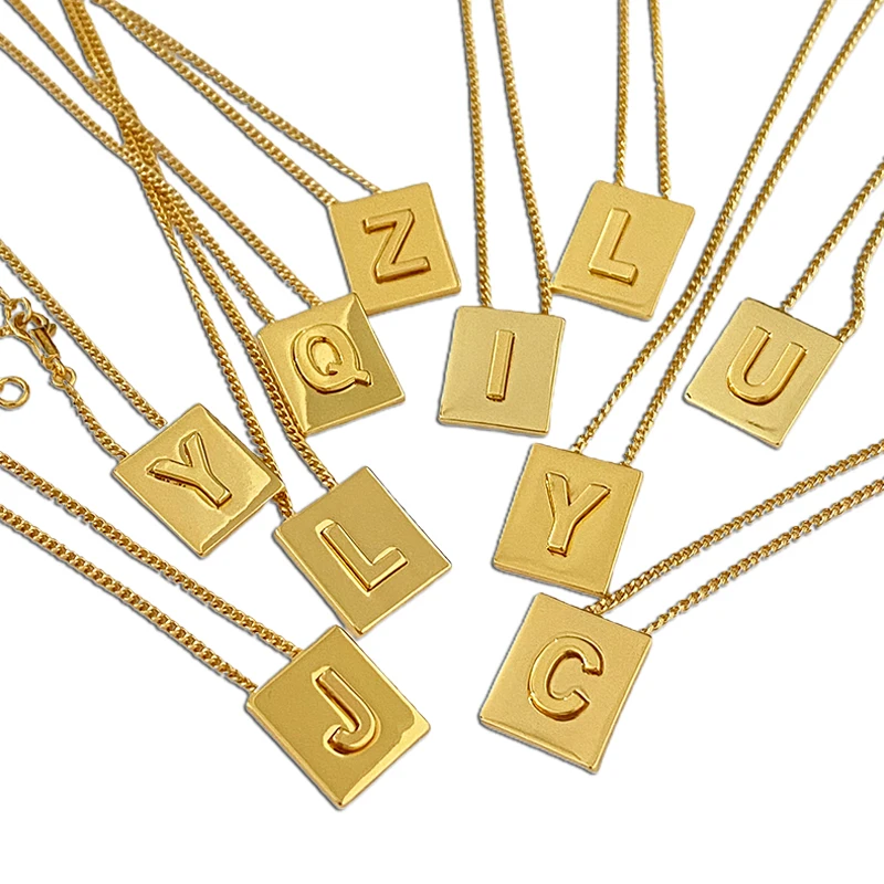 

Necklace 26 English Letters Cold Wind Clavicle Chain Female Simple Fasionable Copper Material Best Gift BH