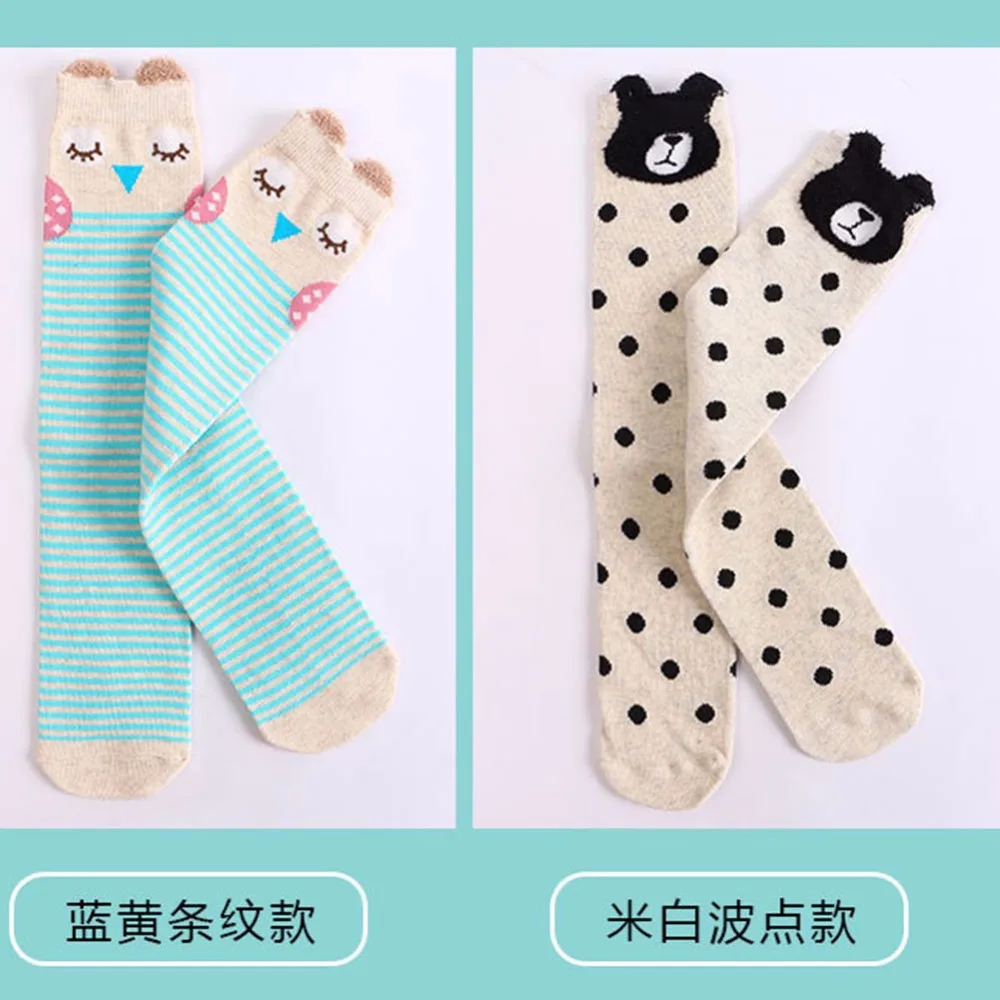 Hilittlekids/Гольфы выше колена хлопковые чулки для девочек с героями мультфильмов, половина ноги Идеальный Теплый подарок