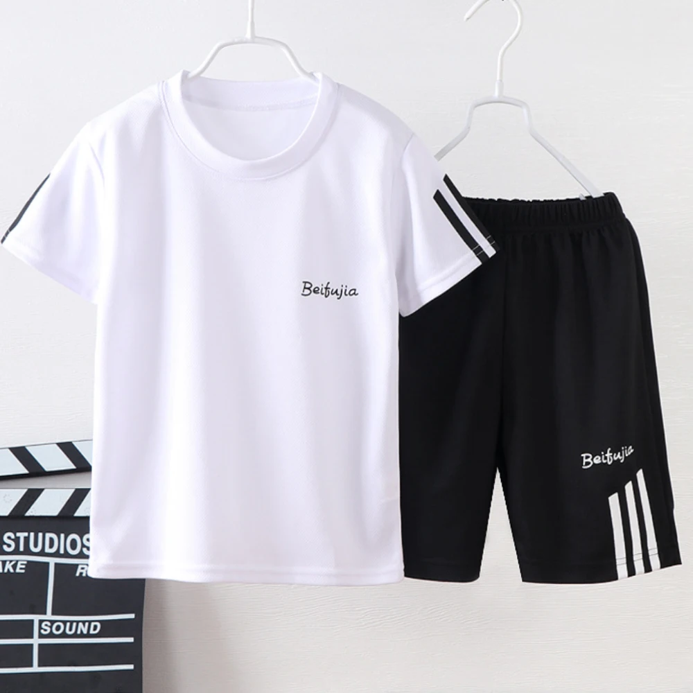 

Summer Boys Set Fashion Children Sets Letter T Shirt and Shorts 2 Pieces Set Casual Boys Girls Clothing Sports Beach 4-12Y