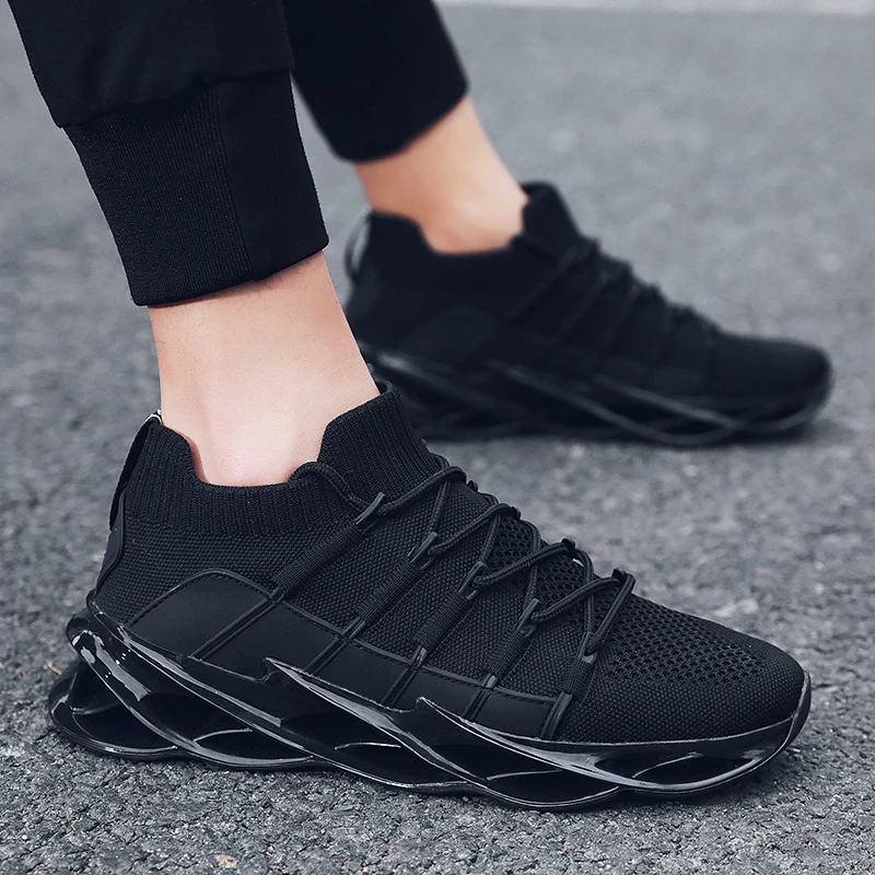 

Mens Casual Shoes Air Mesh Breathable Outdoor Jogging Shoes Low Top Lace-up Non-slip Soft bottom Trend Leisure Sports Shoes