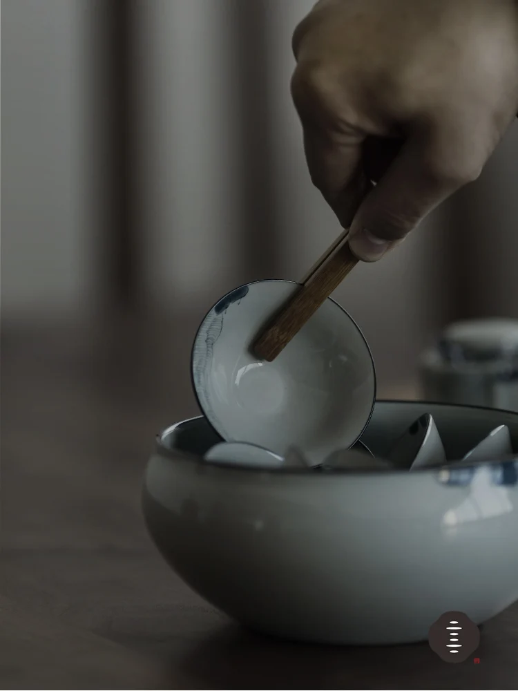 

Japanese Ceremony Tea Wash Hand Painted Chinese Zen Tea Wash Set Bowl Ceramic Cup Tazas De Te Porcelana Grande Teaware DH50CX