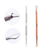 double head stainless steel nail gel remover tools unloading planer unloading steel push nail polish remover silver rosegold