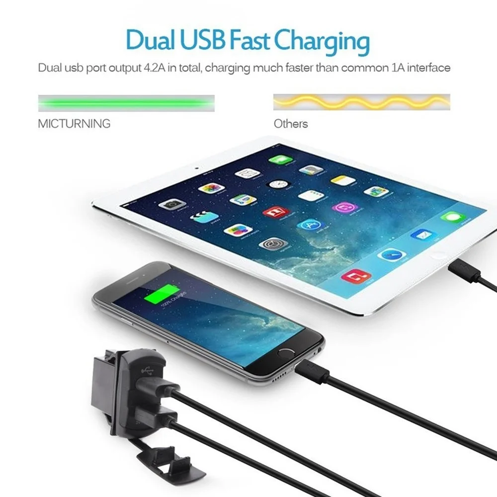 Автомобильный прикуриватель с двумя USB портами и вольтметром 12 24 В|voltmeter car