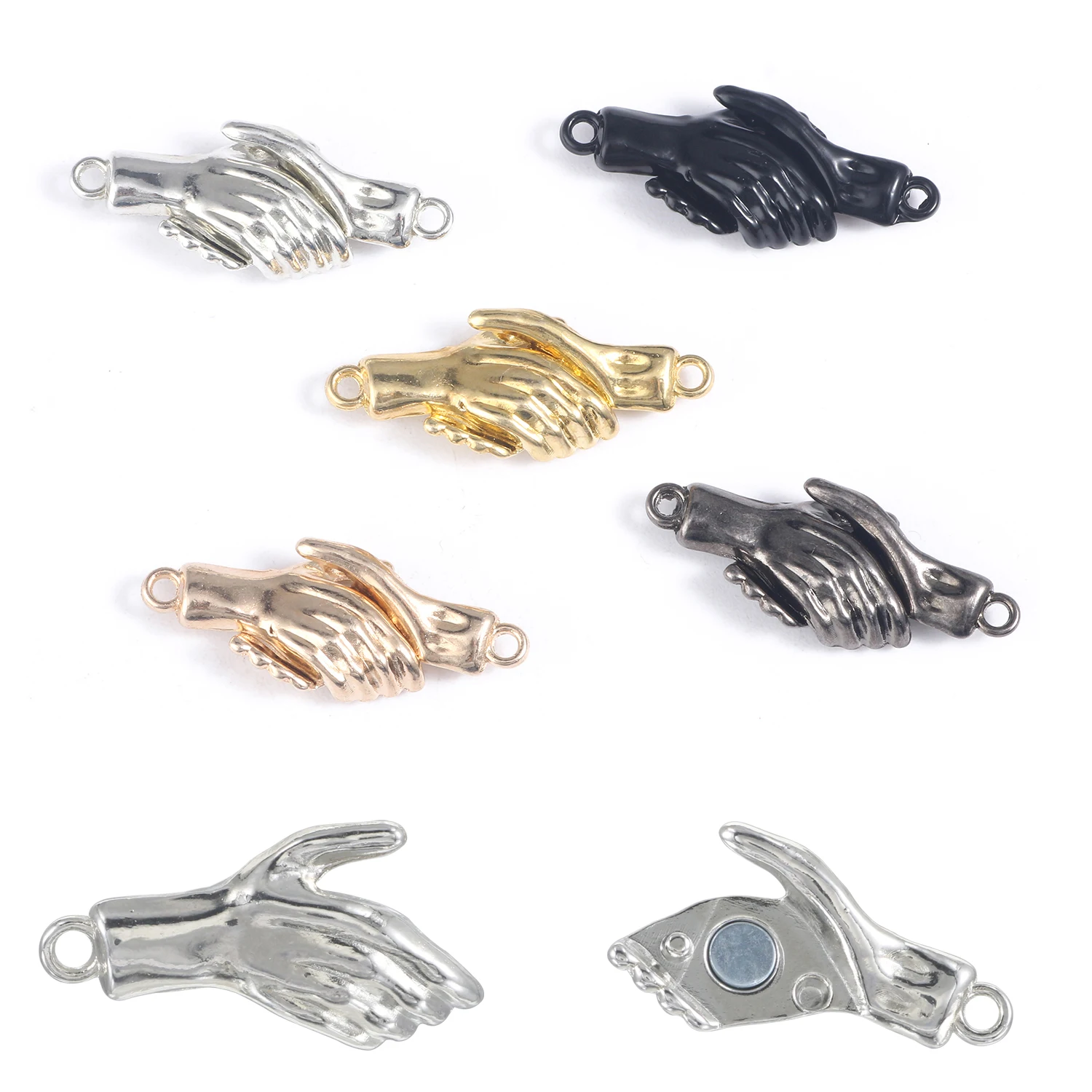 

5sets Magnetic Clasps Connector Alloy Hand Palm Shape Closures Magnet End Locking Clasp for DIY Jewelry Making Necklace Bracelet
