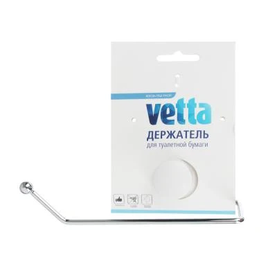 Держатель для туалетной бумаги VETTA металл вакуумное крепление хром+белый | Дом и