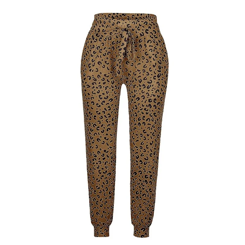 

Wide Leg Sweatpants Female Trousers Plus Size Mid Waist Pants Joggers Women Leopard Print Casual Pant 2021 New Loose Streetwear