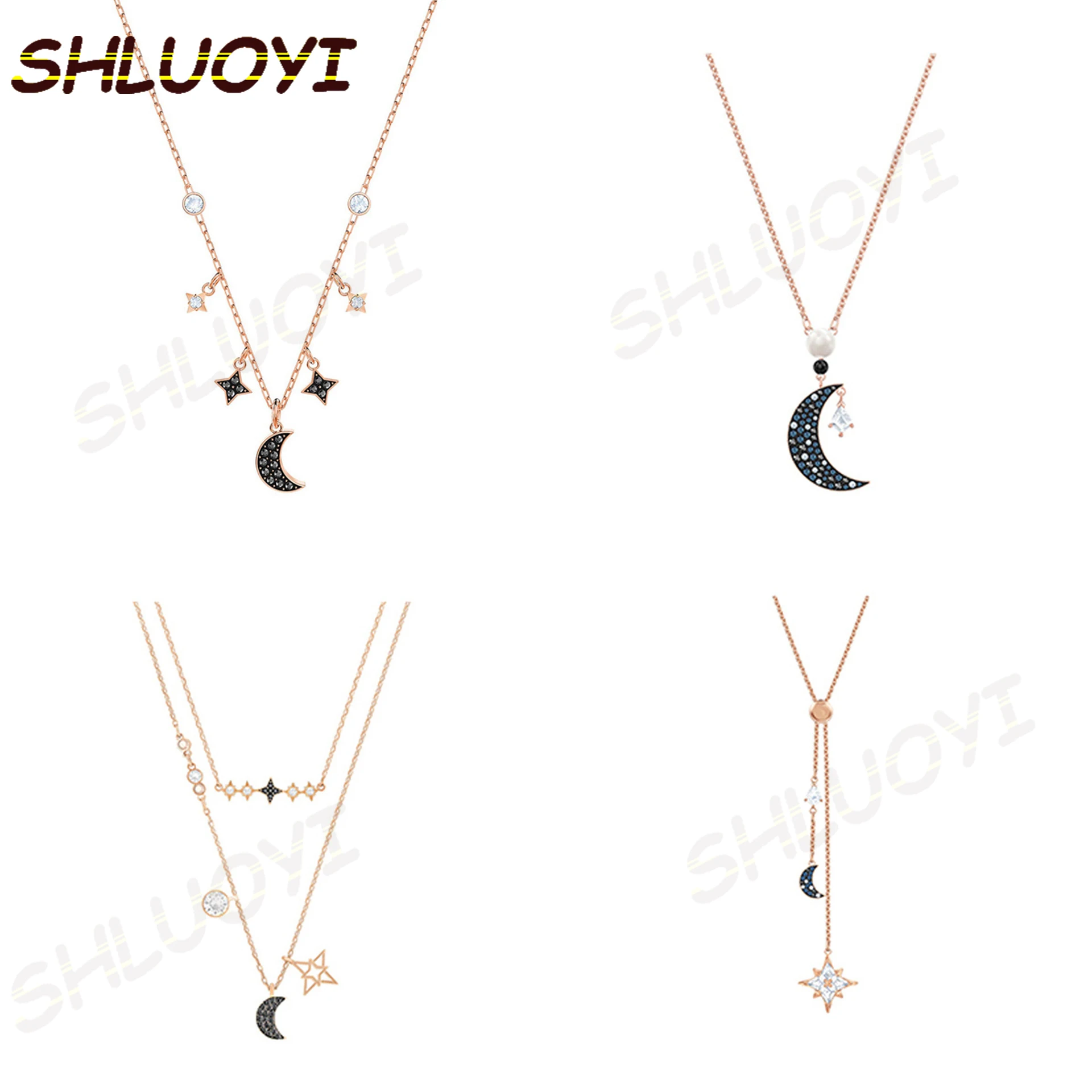 

2020 fashion jewelry swa1: 1 exquisite symbol of the moon. Black star girl exquisite charm necklace