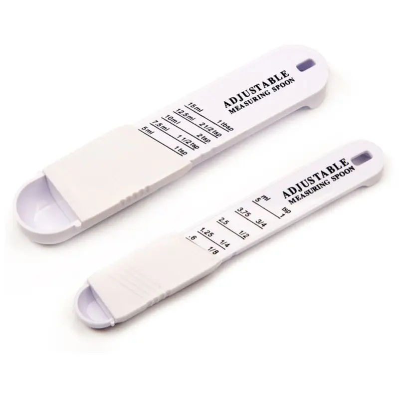 

2pcs/set Adjustable Measuring Spoon Milk Sugar Condiment Spoons with Scale Tool