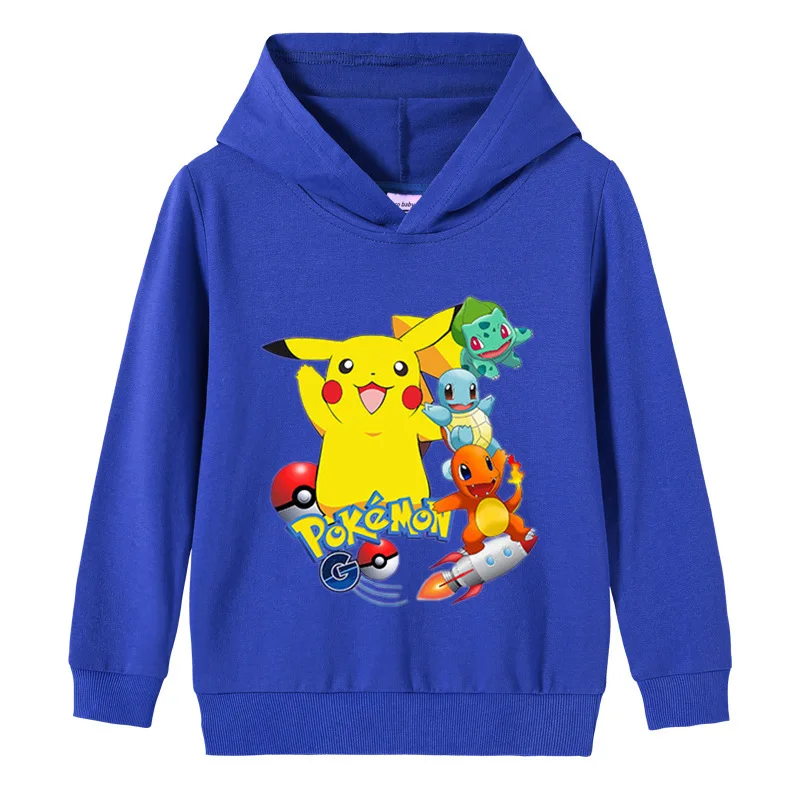 Толстовки Takara Tomy Pikachu для мальчиков Детские Рождественские топы Покемон девочек
