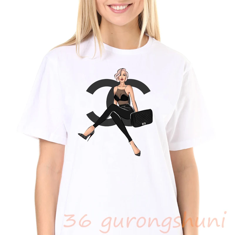 

Summer woman T Shirt Women Harajuku Print Vintage Female Casual Fashion Tshirt Short Sleeve T-shirt White Graphic Tops Clothing