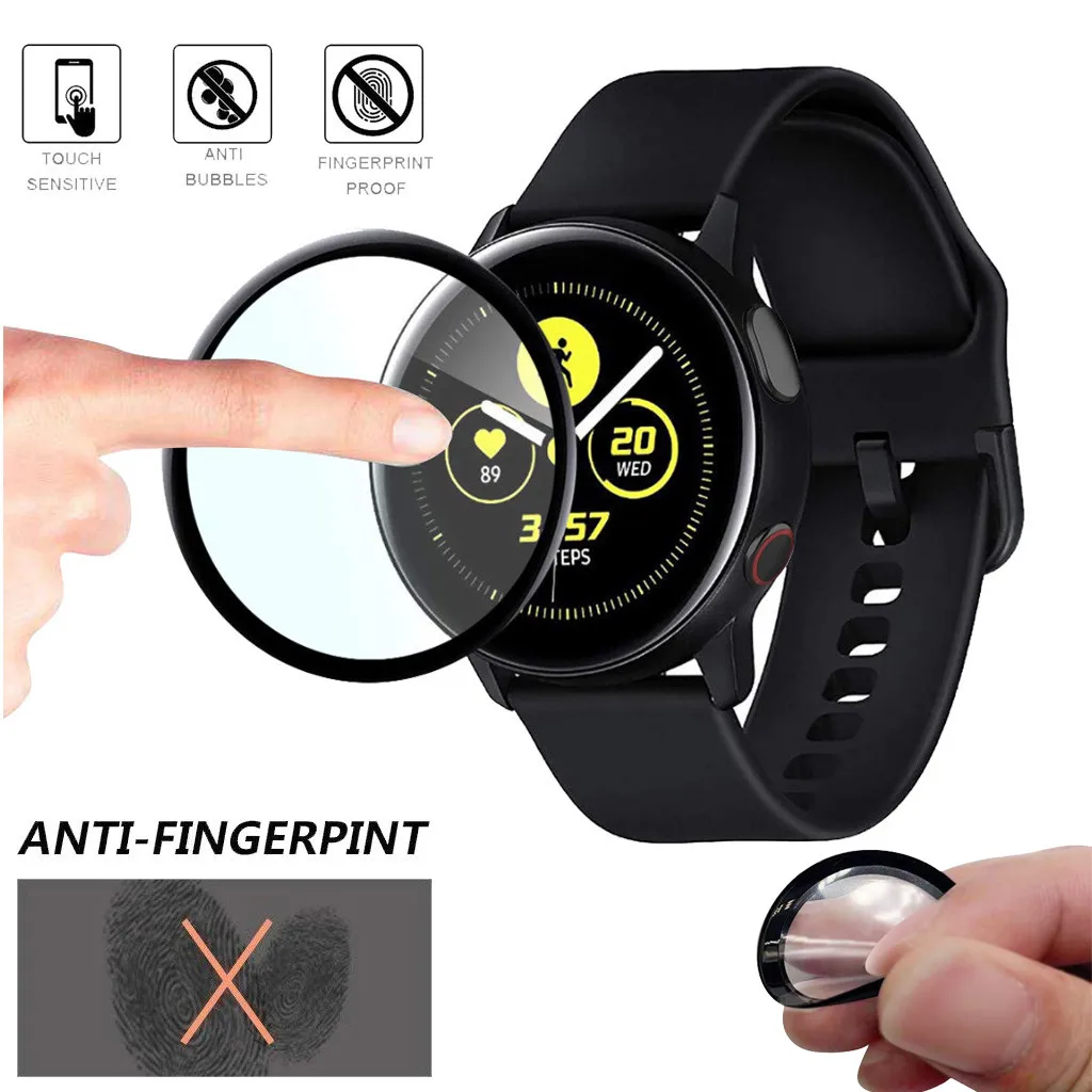 3D изогнутая Защитная пленка для экрана Samsung Galaxy Watch Active 2 44 мм полное покрытие