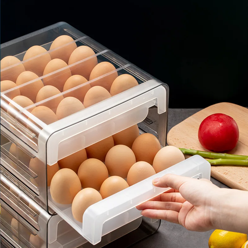 

Двухслойный портативный пластиковый поднос для яиц, контейнер для хранения, органайзер, корзина для кухни, холодильника, холодильника 2020ing