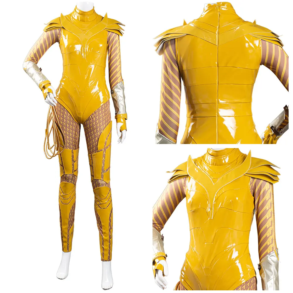 

Быстрая доставка Женский 1984 карнавальный костюм золотистый комбинезон скафандра WW84 Хэллоуин Карнавальный костюм для женщин нарядное плат...