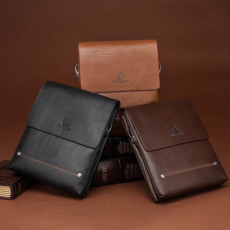 Новые модные мужские сумки через плечо кожаная мужская сумка с двойной молнией