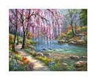 Безрамное diy картина по номерам пейзаж картина по номерам на холсте для декора стен 4050 см поток