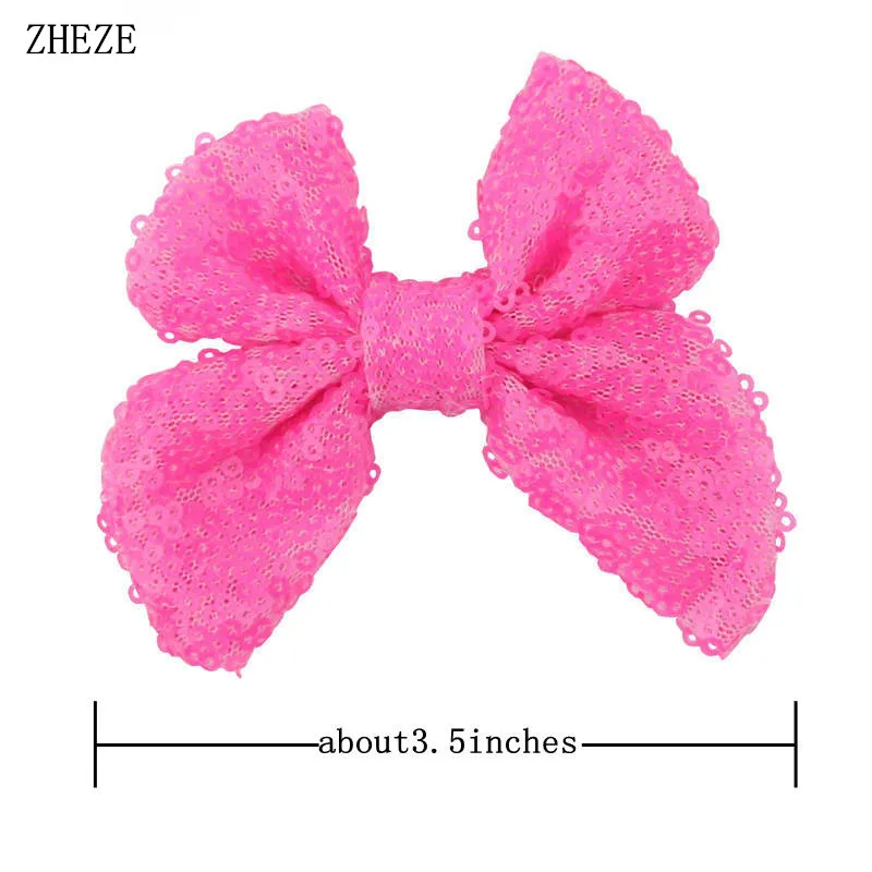 2Pcs/Set Trendy 3.5&quot Sequins Bows Hair Clip Glitter Hairpins Barrette Decoration Festival Party DIY Accessories For Girl |