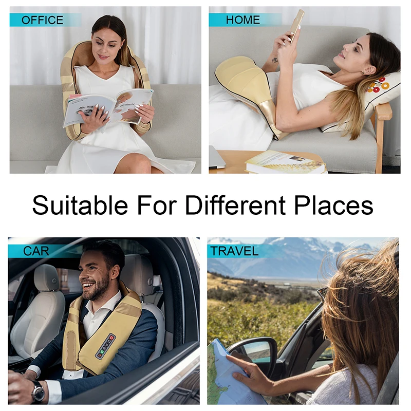 

U Shape Electrical Massage Shiatsu Back Shoulder Neck Massager Multifunctional Shawl Infrared Heated Kneading Car/Home Massager
