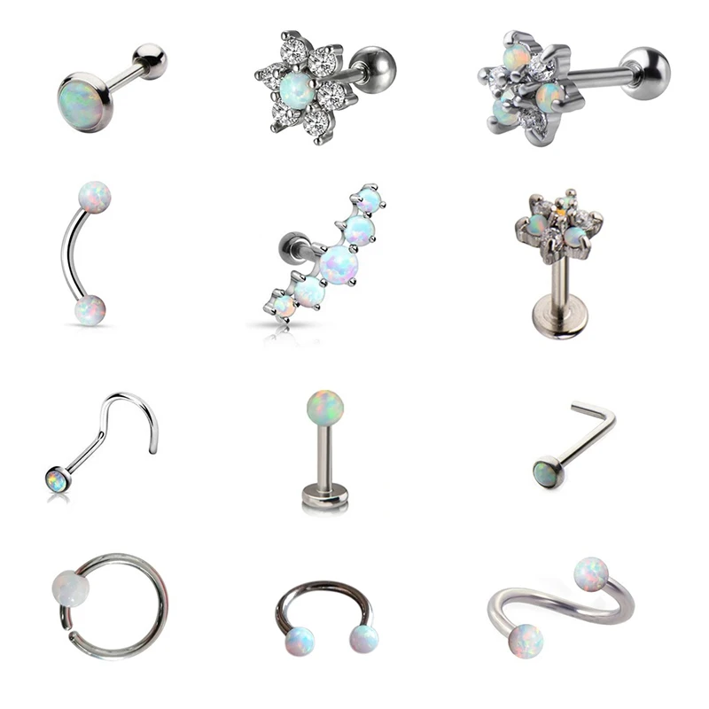 1 шт. Опаловый пирсинг для носовой перегородки набор колец бровей ушей картаг BCR
