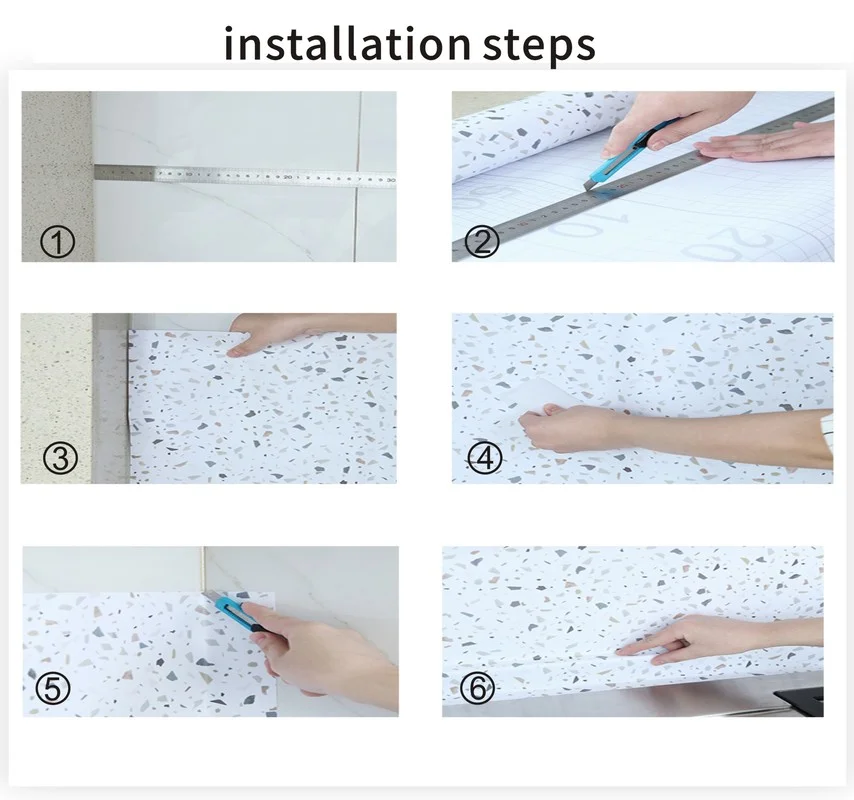 

Waterproof Marble Wallpapers Self Adhesive Film Living Room Wall Stickers Kitchen Cabinets Desktop Drawer Contact Paper