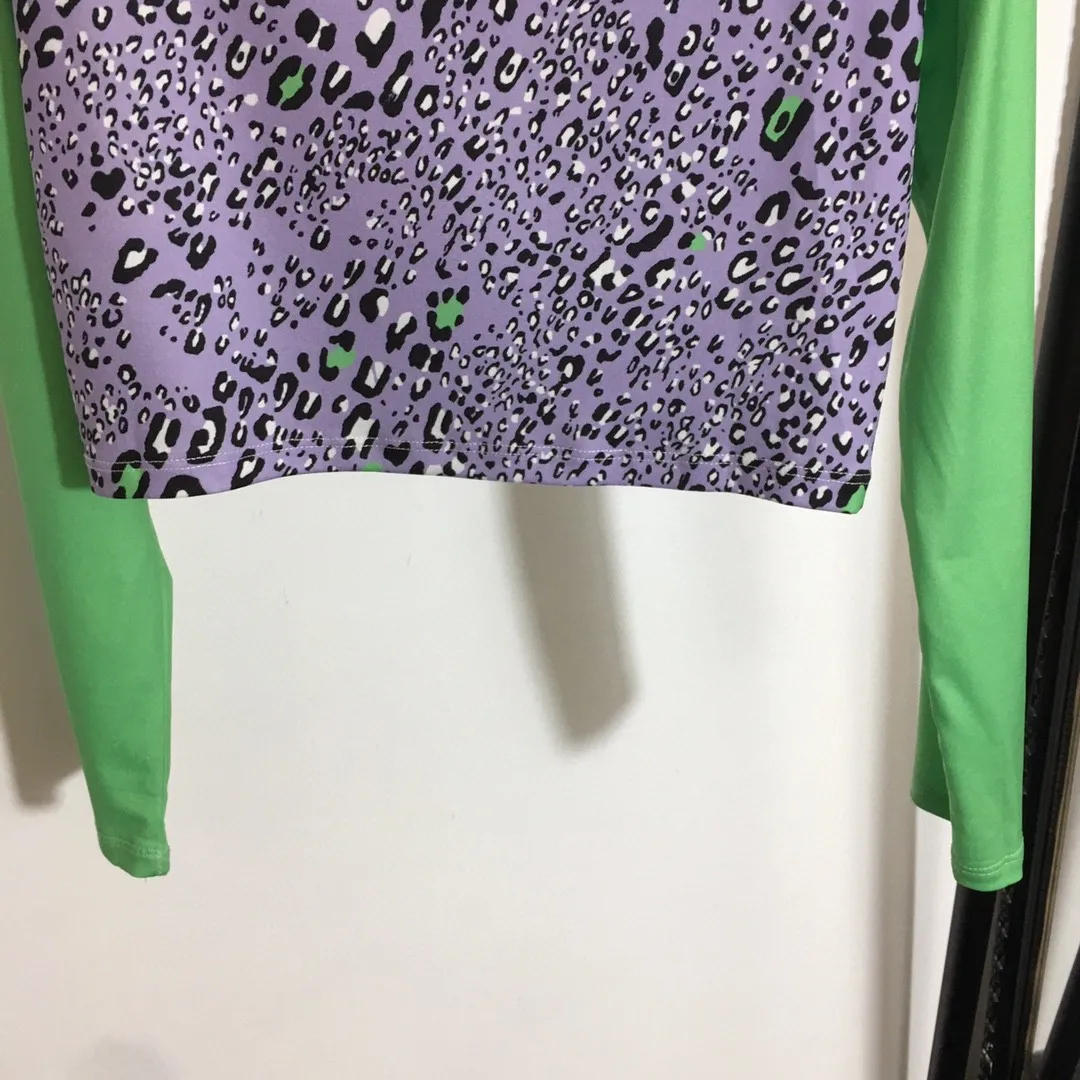 

High Quality Luxury Spring and Autumn Sexy Women New Leopard Print Square Neck Long Sleeve T-shirt Tops
