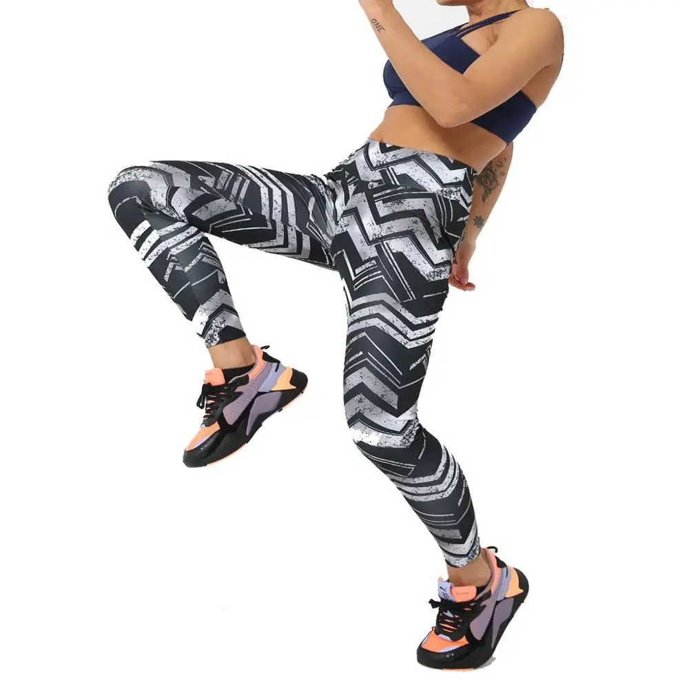 Эластичные женские штаны для йоги с 3D графическим принтом спортивные эластичные