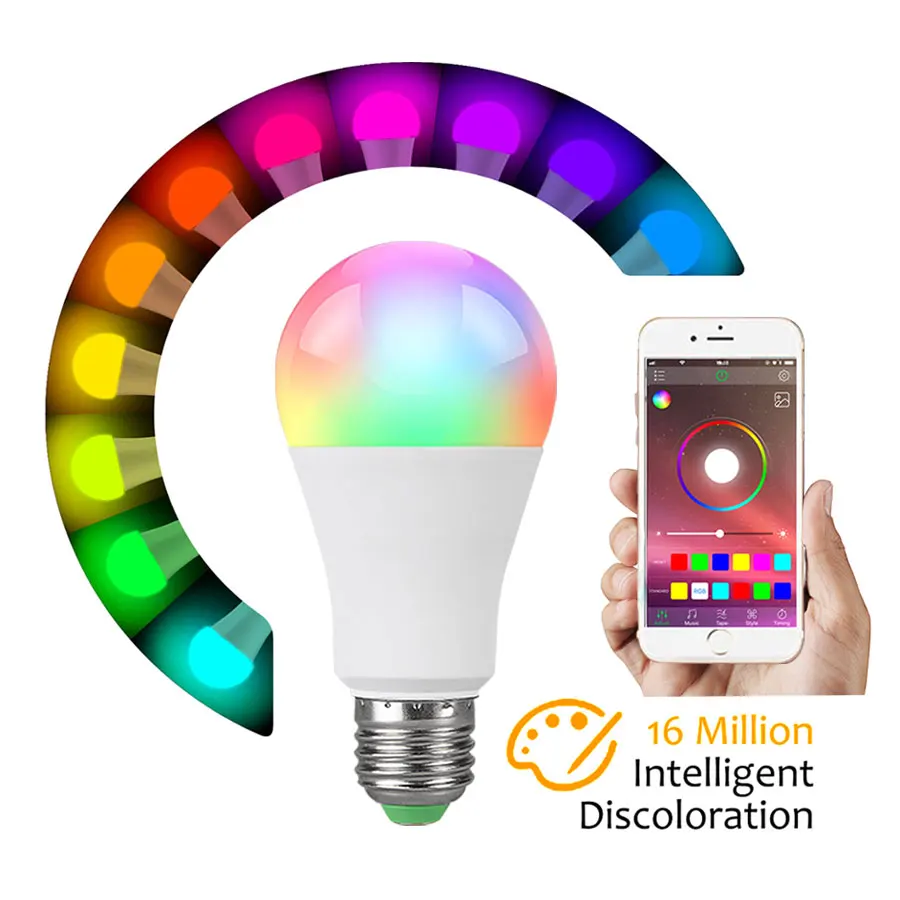 E27 Светодиодный светильник смарт-лампочка WIFI RGB 15 Вт Bluetooth приложение управление умная лампа светильник с регулируемой яркостью кухня под шкаф Домашний Светильник ing