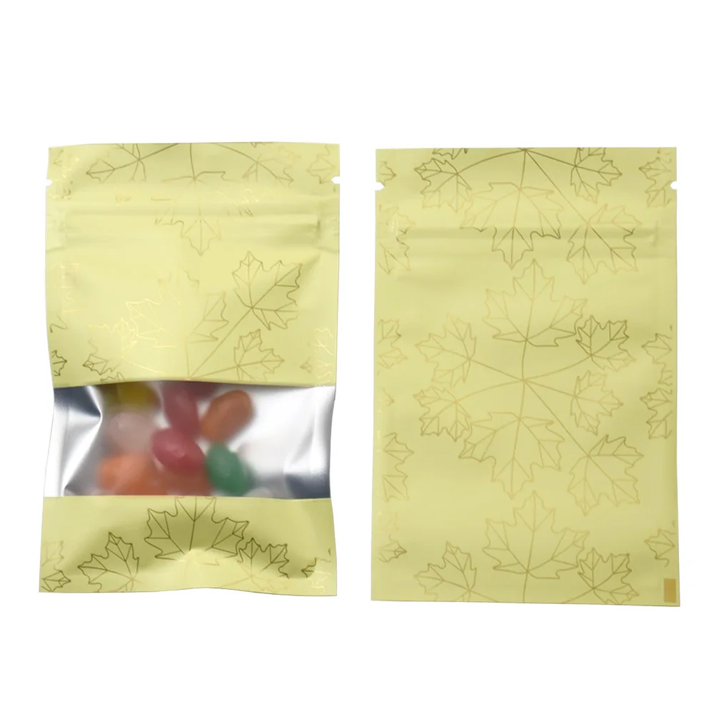 100 шт матовый желтый термогерметичный плоский замок алюминиевый мешок из фольги