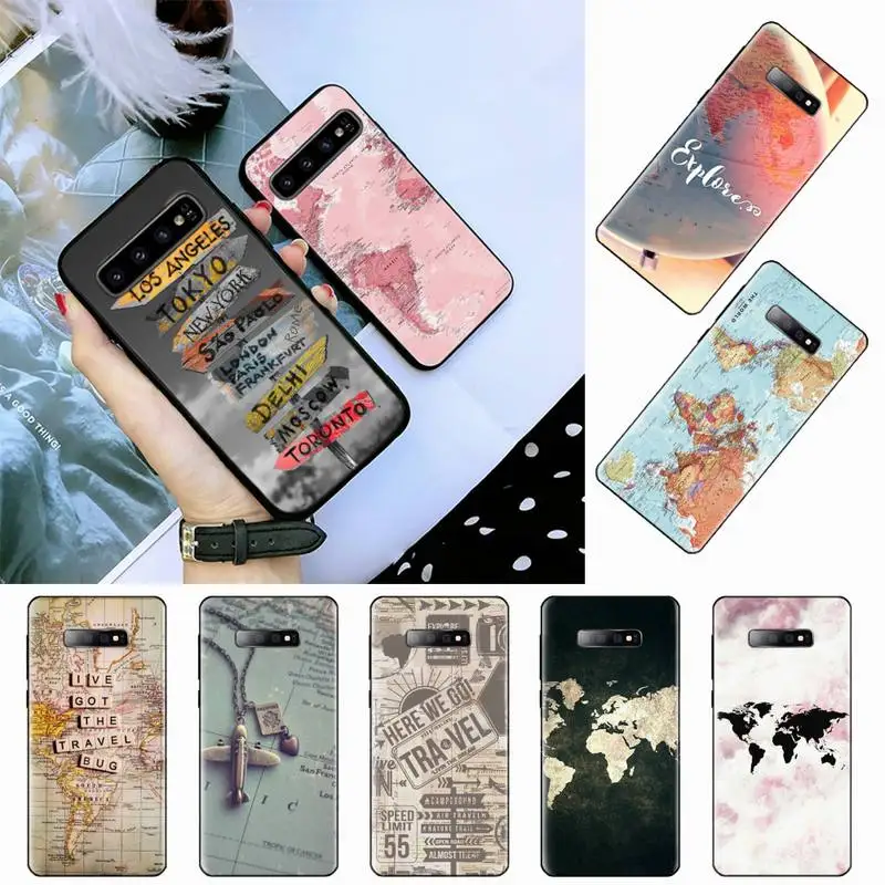 Дорожный Чехол для телефона с картой мира 2020 чехол Samsung Galaxy S5 S6 S7 S8 S9 S10 S10e S20 edge plus