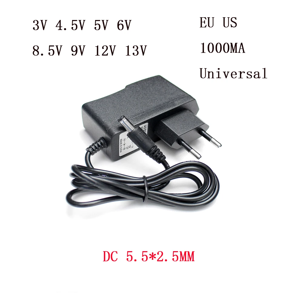 AC 110 240V DC 3V 4 5 V 5V 6V 8 9V 12 1A Питание 3 6 9 вольт адаптер Зарядное устройство для
