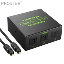 Prozor 3 Port SPDIF Toslink Optical Digital Audio Splitter 1x3 converter 1 In 3 Out Support for LPCM 2.0 DTS AC3 DAC for PS3