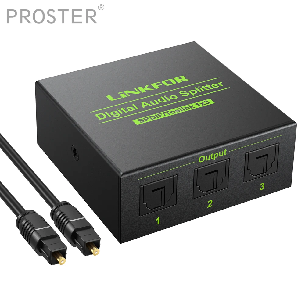 Prozor 3 порта SPDIF Toslink оптический цифровой аудио сплиттер 1x3 конвертер 1 в Out порт