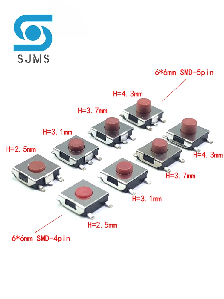 20PCS 4.7×3.5×H1.6 tact switch push button A03-02 New mm 