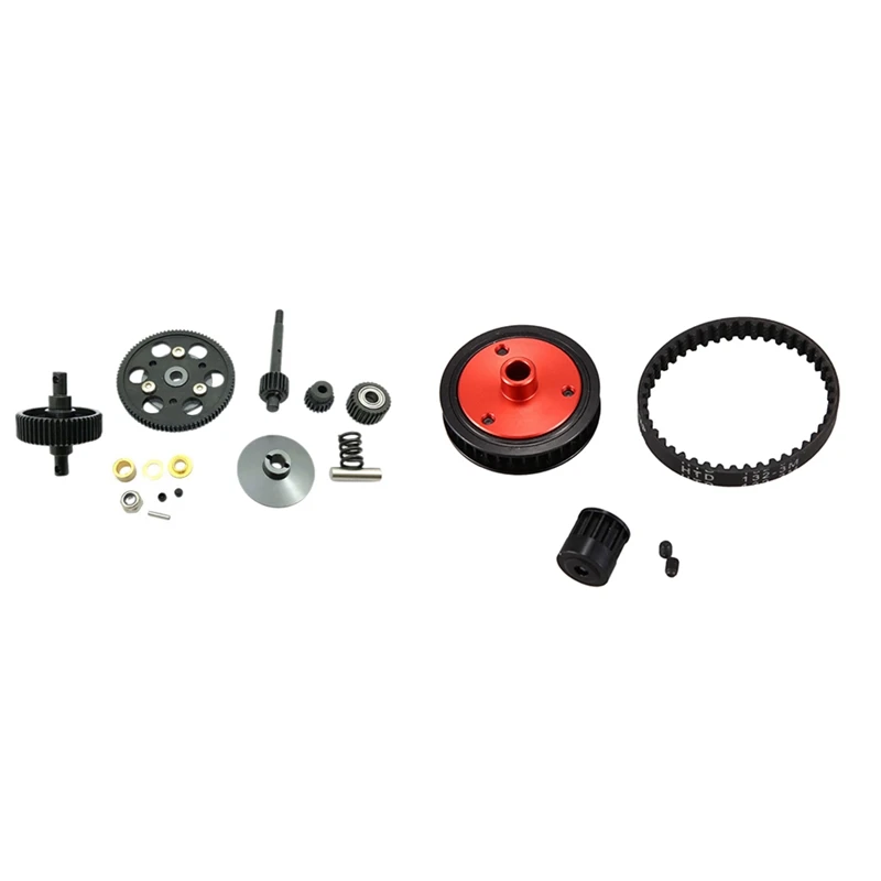 

2 Set RC Car Part: 1 Set Steel Drive Transmission Straight Gears Set & 1 Set Belt Drive Transmission Gears System