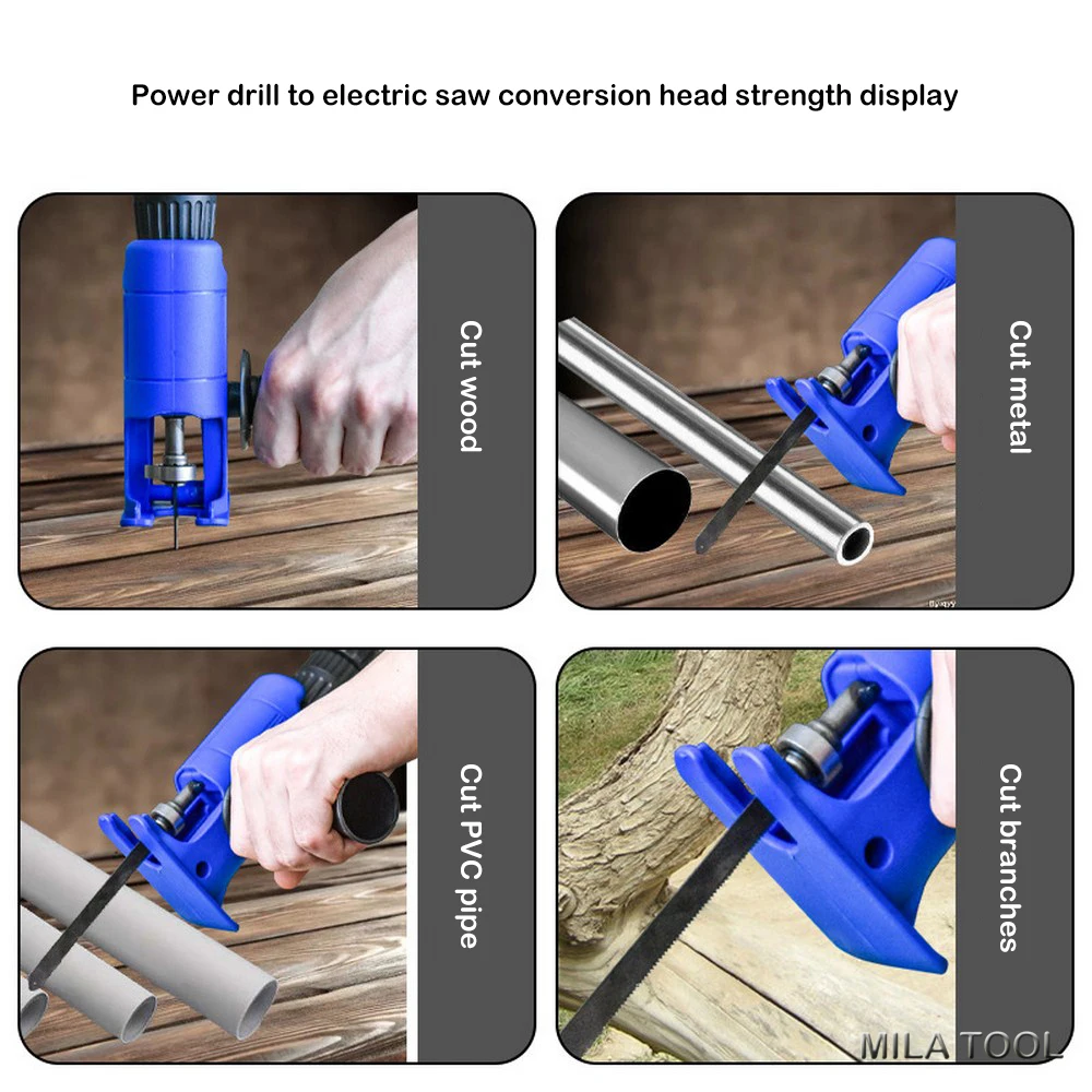 

Portable Drill Converter Kit with 3/9pcs Saw Blades for Reciprocating Electric Drill Wood Metal Cutting Tool Accessories