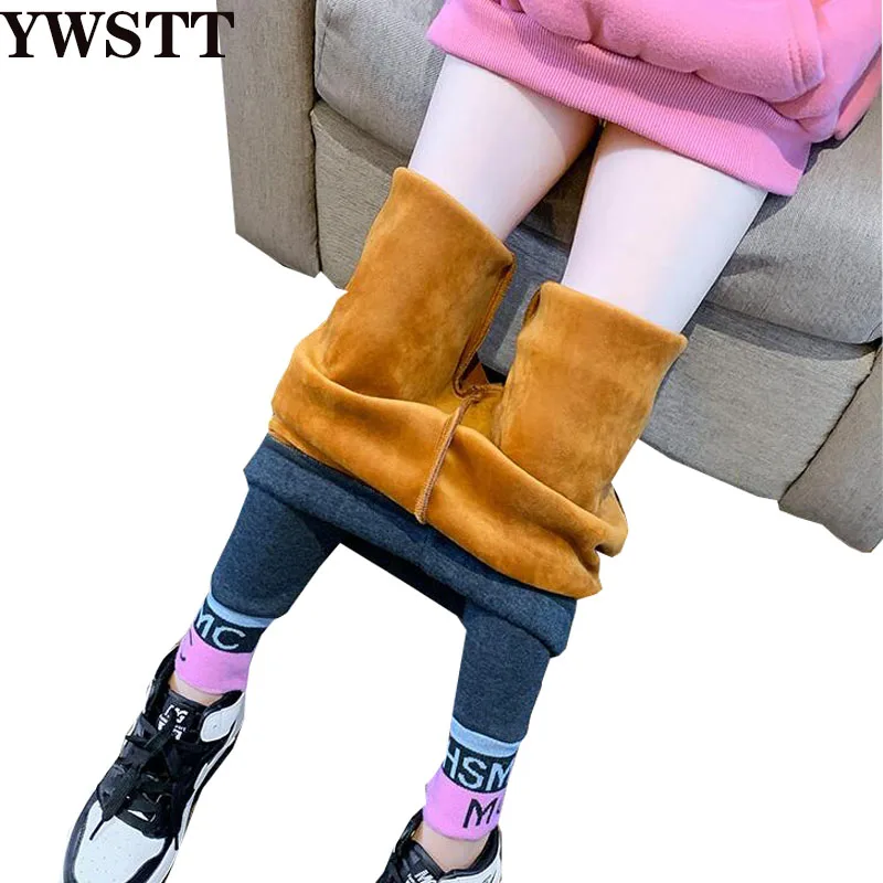 Детские зимние теплые брюки новинка 2020 года леггинсы с бархатной подкладкой для