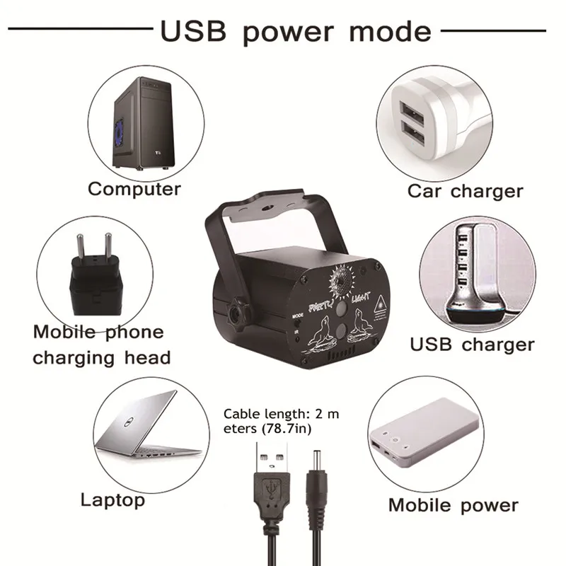 60 узоров сценический свет RGB Голосовое управление Музыка Led дискотека Рождество