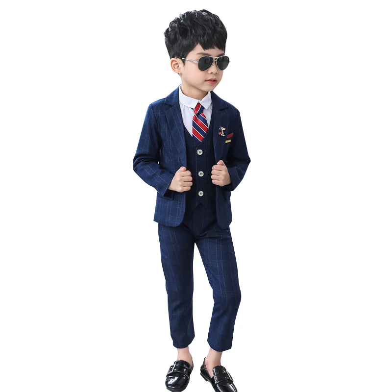 Детский весенне-осенний костюм комплект платья цветочный для мальчиков на