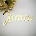 Персонализированный зеркальный золотой знак с именем, детский, семейный шрифт, декор для детской комнаты, табличка с именем на заказ, Настенный декор, цвет, серебряная буква